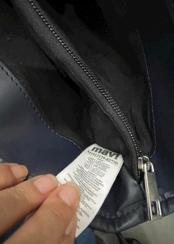  Beden mavi Renk Kot Kumaşlı Kemer Detaylı Kadın Çanta