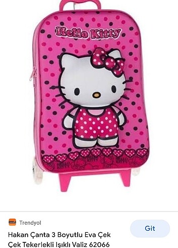 Hello kitty çekçek valiz/çanta