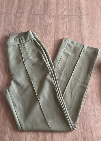 xs Beden Yüksek bel Haki Kumaş Pantolon