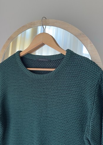 Yeşil Örgü erkek Kazak - Görsel 2