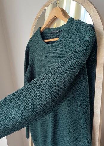 Yeşil Örgü erkek Kazak - Görsel 4