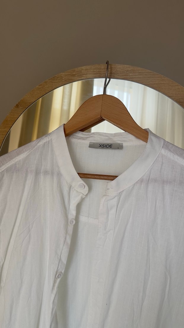Beyaz Keten Gömlek sadece denendi - Görsel 2