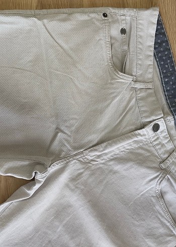 Bej Düğmeli Erkek Pamuk Pantolon - Görsel 3