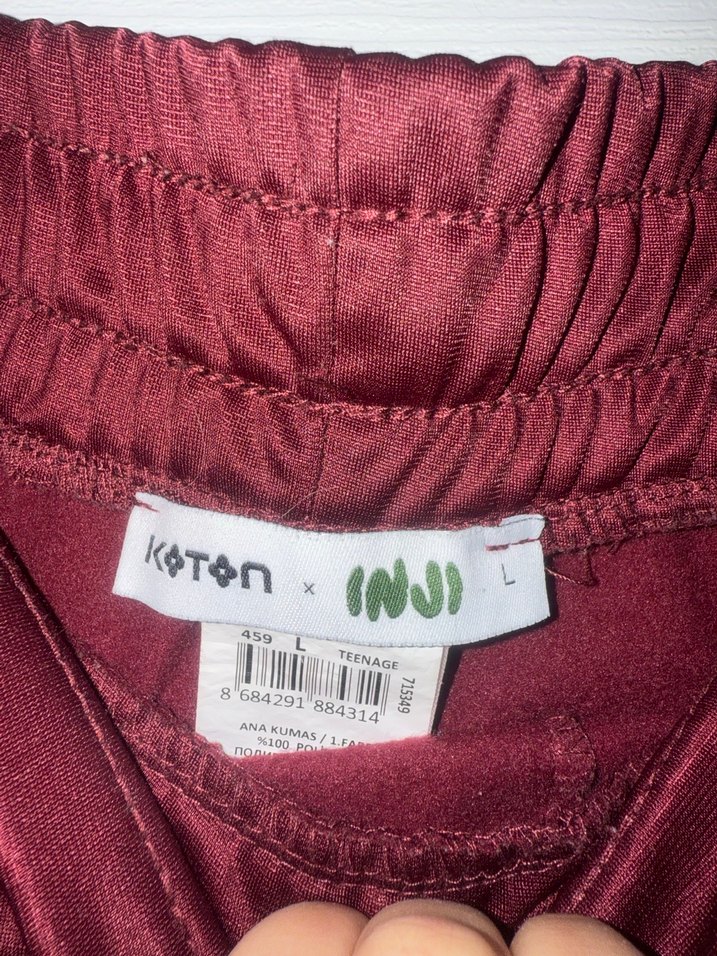 Bordo Parlak Rahat Kesim eşofman aştı - Görsel 5