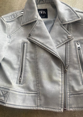 Zara suni deri ceket - Görsel 3