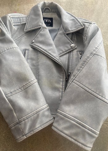 Zara suni deri ceket - Görsel 2