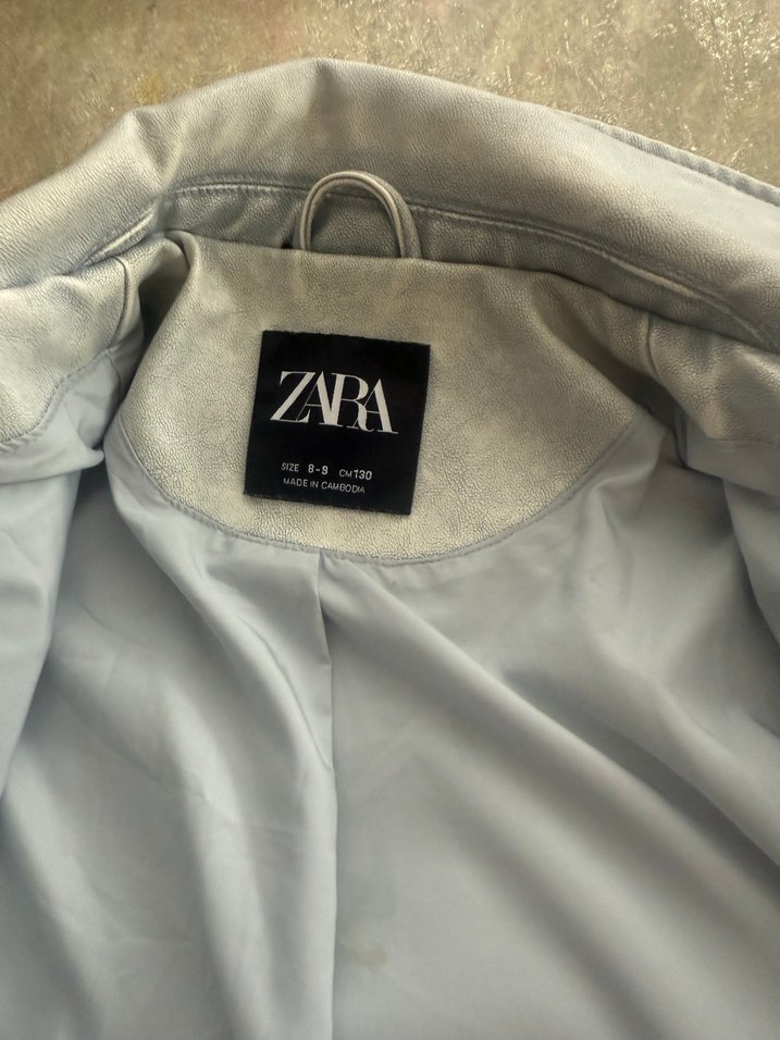 Zara suni deri ceket - Görsel 4