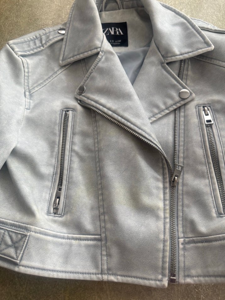 Zara suni deri ceket - Görsel 3