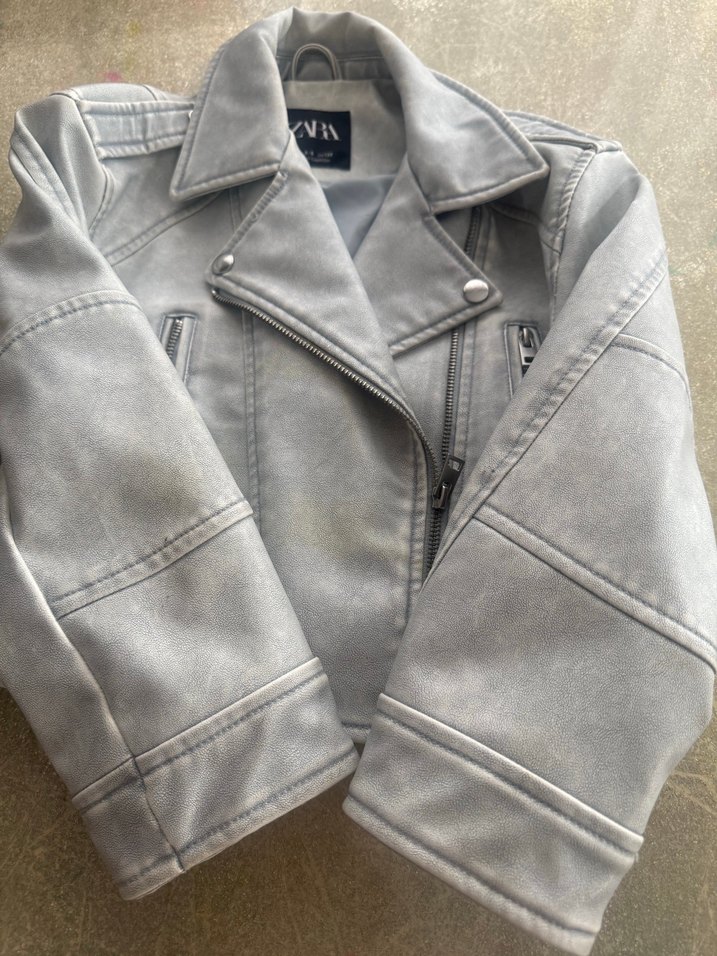 Zara suni deri ceket - Görsel 2