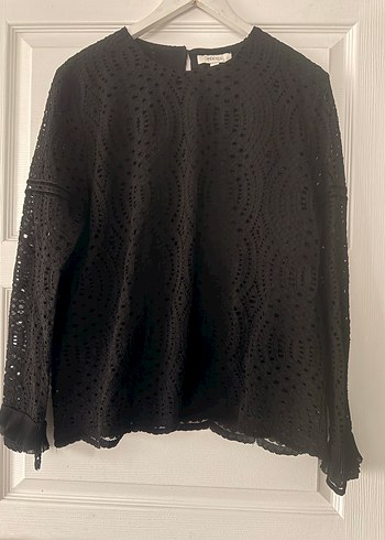 İpekyol Siyah Dantel İşlemeli Uzun Kollu Bluz - Görsel 2