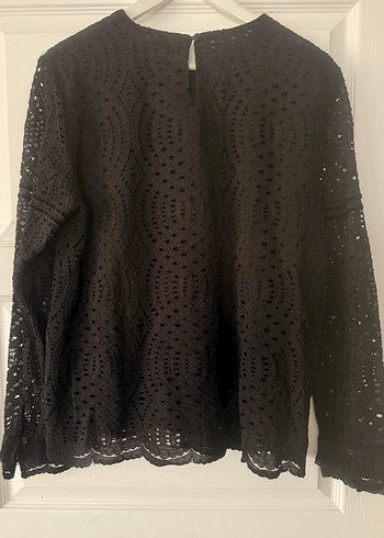 İpekyol Siyah Dantel İşlemeli Uzun Kollu Bluz - Görsel 8