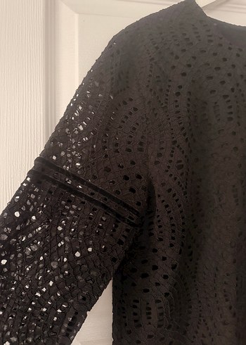 İpekyol Siyah Dantel İşlemeli Uzun Kollu Bluz - Görsel 4