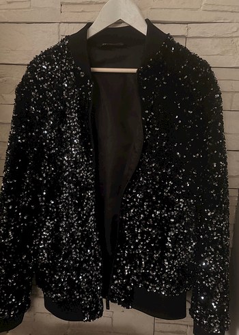 Siyah payetli Kadın Ceket - Görsel 5