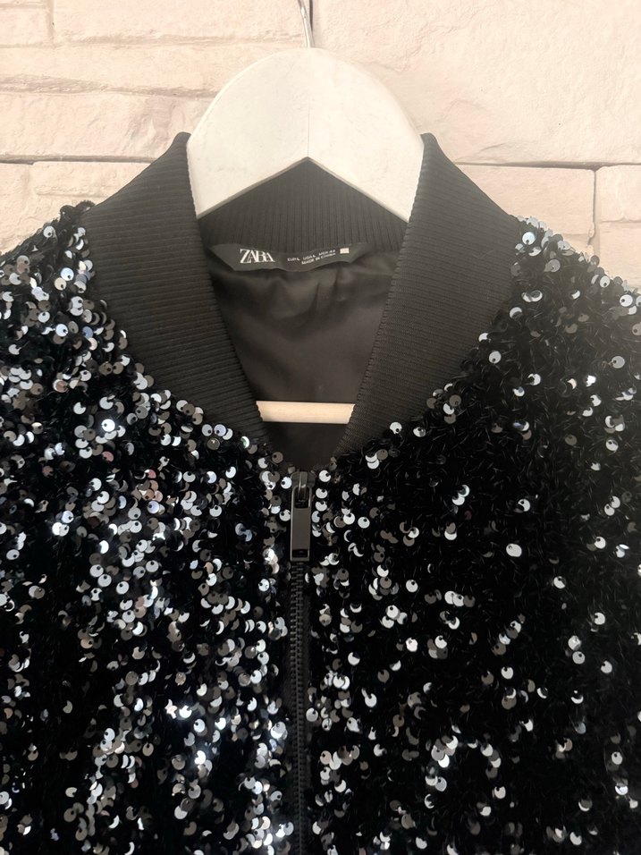 Siyah payetli Kadın Ceket - Görsel 2