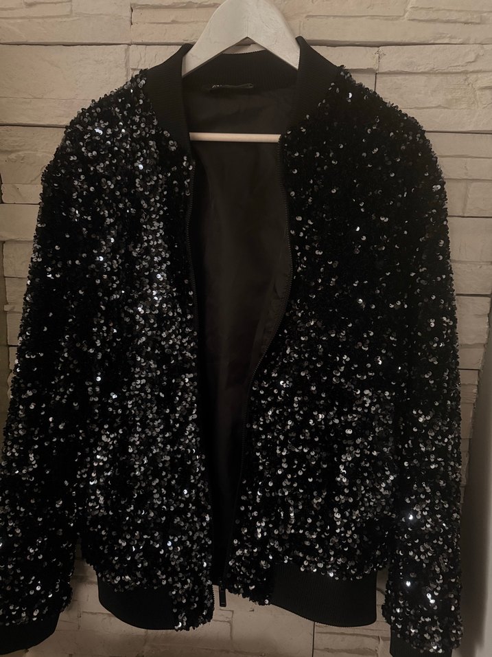 Siyah payetli Kadın Ceket - Görsel 5