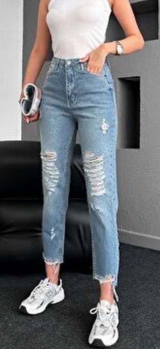 Zara yırtık jean - Görsel 4