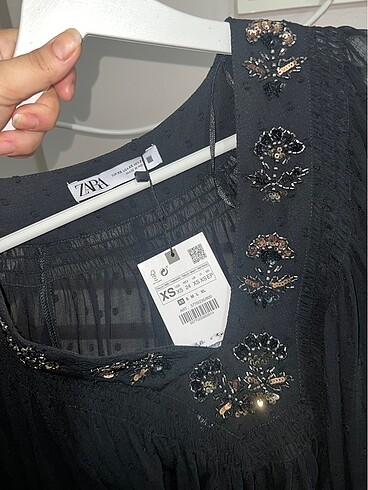 xs Beden siyah Renk Zara overserize bluz xs beden etiketli