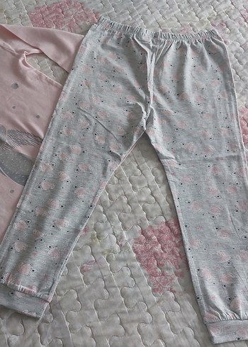 Kız Çocuk Pembe Pamuklu Uzun Kollu Pijama Takımı - Görsel 3