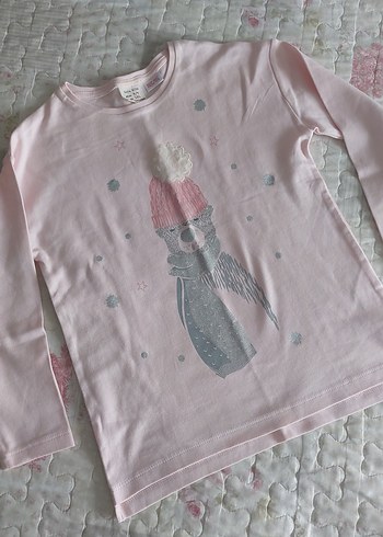 Kız Çocuk Pembe Pamuklu Uzun Kollu Pijama Takımı - Görsel 2