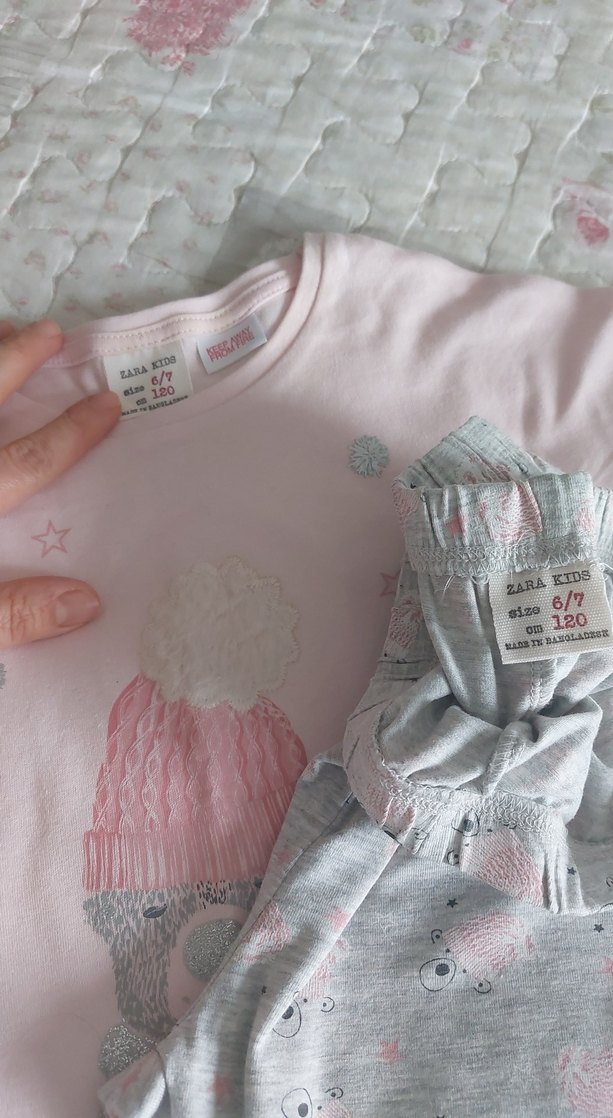 Kız Çocuk Pembe Pamuklu Uzun Kollu Pijama Takımı - Görsel 4