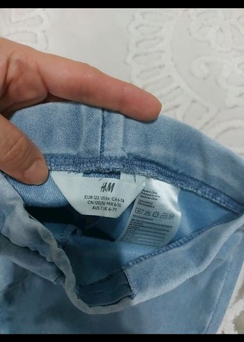 Kız Çocuk Mavi Dantelli Denim Pantolon - Görsel 7