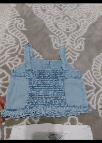 Kız Çocuk Mavi Dantelli Denim Pantolon - Görsel 4