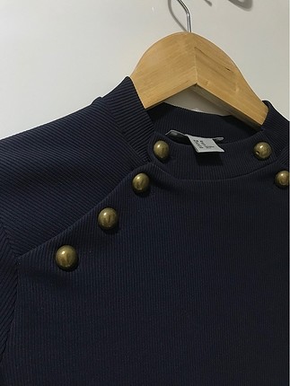 H&M marka lacivert mini boy elbise