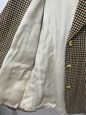 s Beden camel Renk Yünlü, vintage , kazayağı desenli blazer ceket