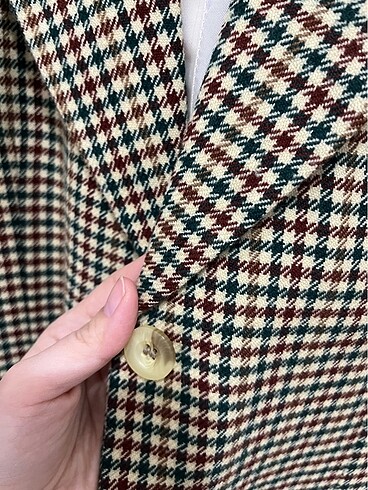 Diğer Yünlü, vintage , kazayağı desenli blazer ceket