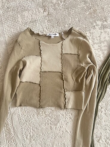 Koton CROP BLUZ UZUN KOLLU KOTON