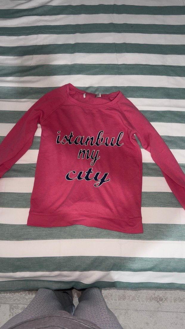 Kız Çocuk Uzun Kollu Pembe Baskılı Tişört - Görsel 3