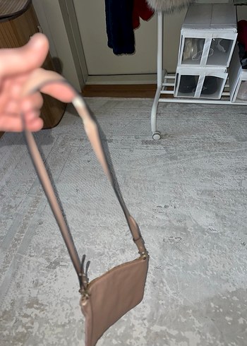 Minimalist Bej Deri Kadın Çanta - Görsel 2