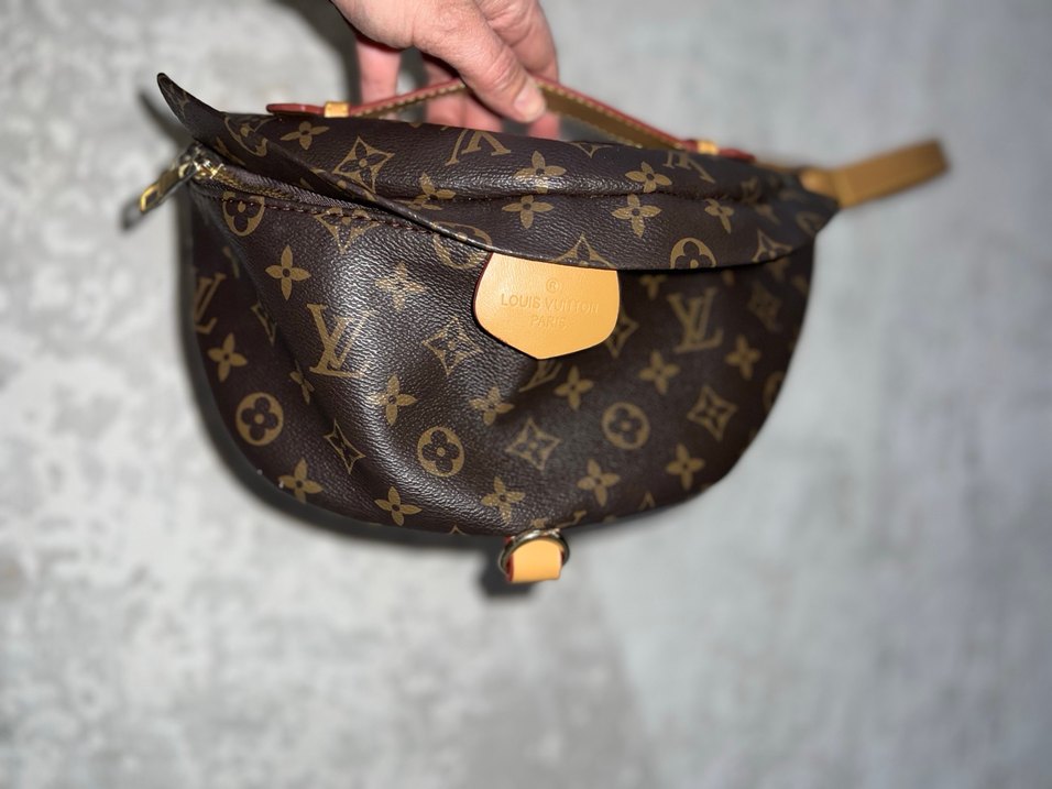 Kahverengi Deri Desenli Kadın Bel Çantası - Görsel 3