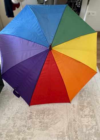 Kadın Çok Renkli Drapeli Gotik Şemsiye - Görsel 2