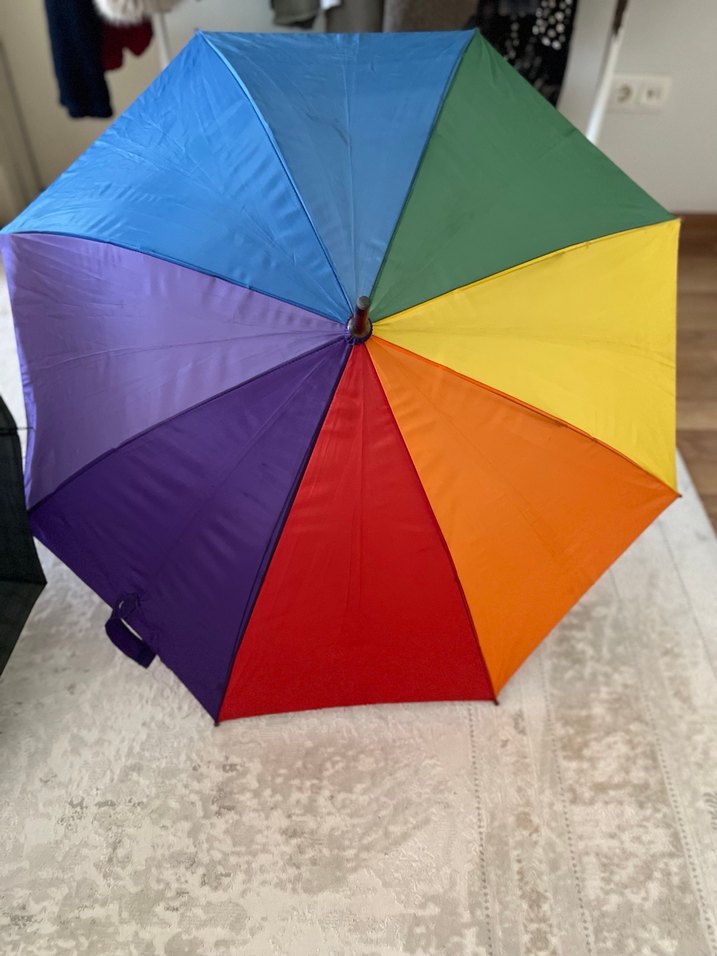 Kadın Çok Renkli Drapeli Gotik Şemsiye - Görsel 2