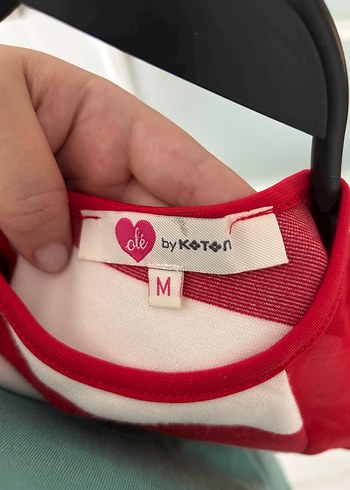 Koton Koton kırmızı beyaz çizgili crop