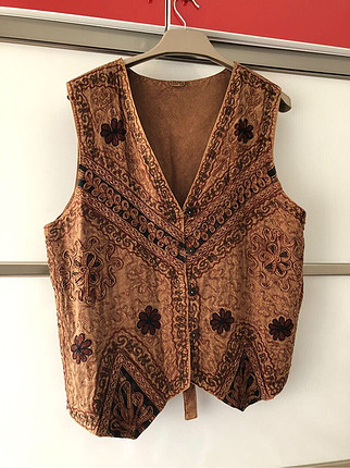 l Beden camel Renk Vintage Yelek
