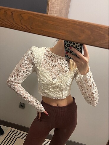 Beyaz üst dantelli - Görsel 2