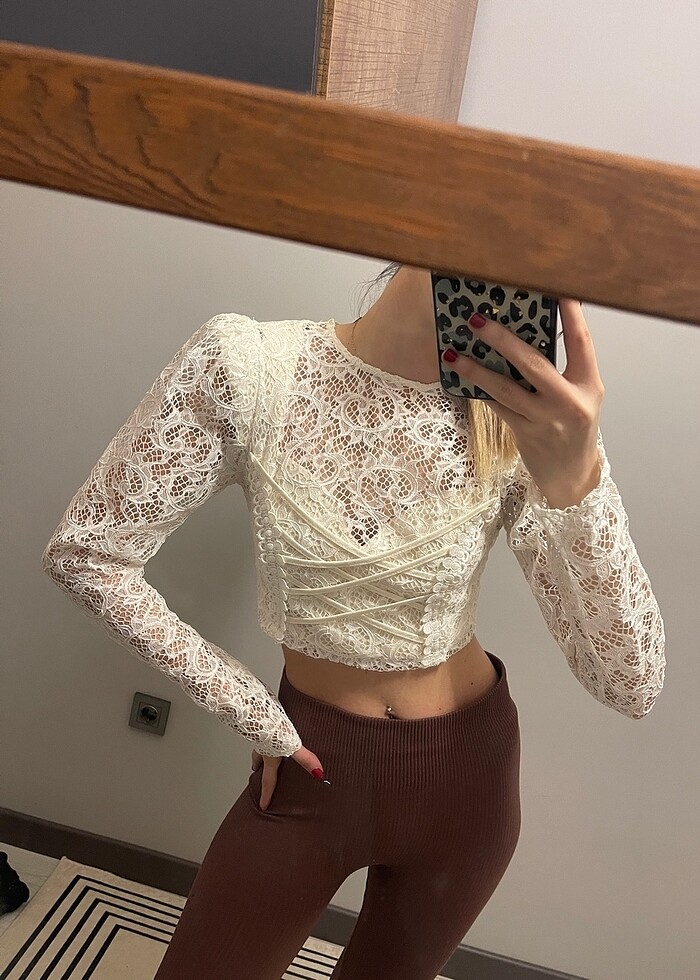Beyaz üst dantelli - Görsel 2