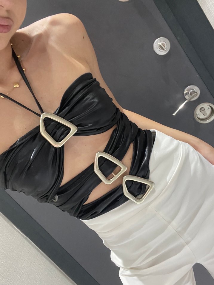 Deri Askısız Kemerli Büstiyer - Görsel 4