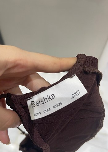 s Beden kahverengi Renk Kahverengi Tek Omuzlu Drapeli Bluz