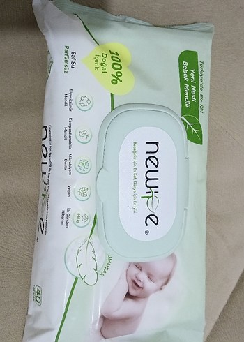 Newipe Bebek Islak Mendil 40'lı %100 Doğal - Görsel 5