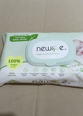 Newipe Bebek Islak Mendil 40'lı %100 Doğal - Görsel 2