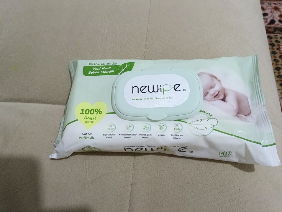 Newipe Bebek Islak Mendil 40'lı %100 Doğal - Görsel 2