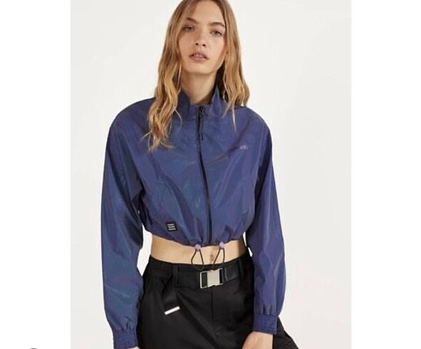 Bershka mor reflektör ceket
