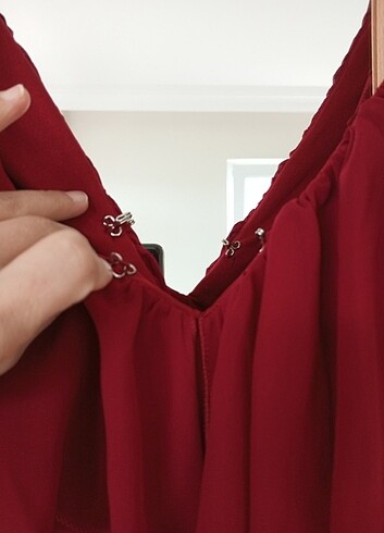 36 Beden bordo Renk Abiye elbise 