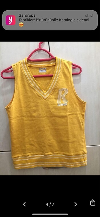 m Beden sarı Renk Reebok Tshirt