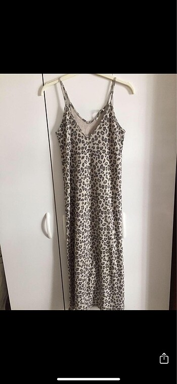 Stradivarius Stradivarius Leopar Print Midi Elbise