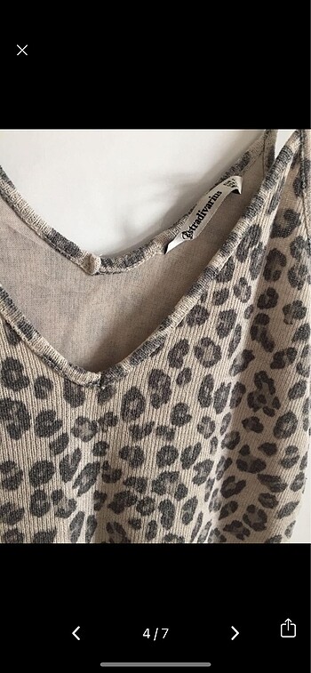 s Beden gri Renk Stradivarius Leopar Print Midi Elbise