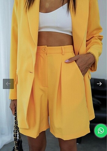 Diğer şort çeket oversize blazer takım